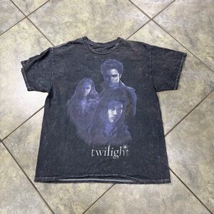 TWILIGHT MOVIE PROMO SHIRT edward cullen bella vampire Tye Dye Sz L Y2K Preppy